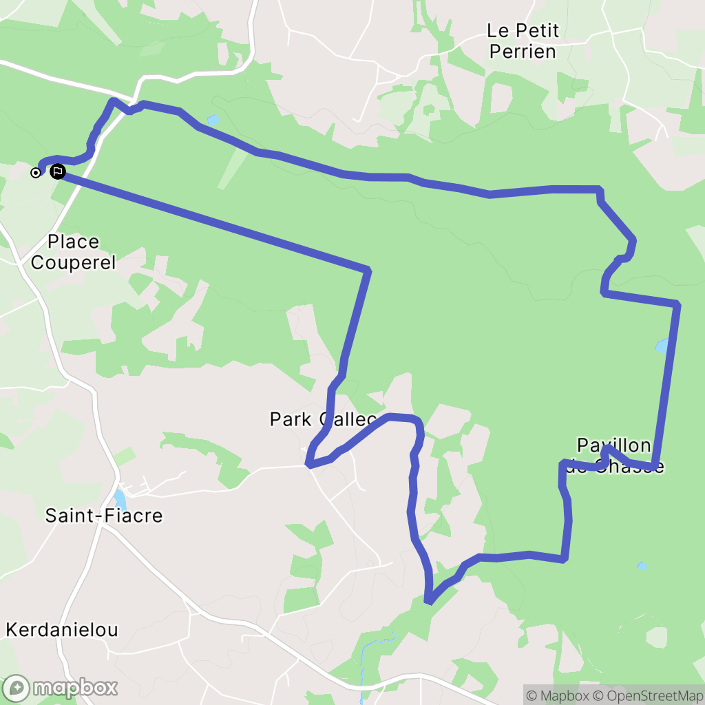 Lanrodec : carte du parcours de randonnée - France
