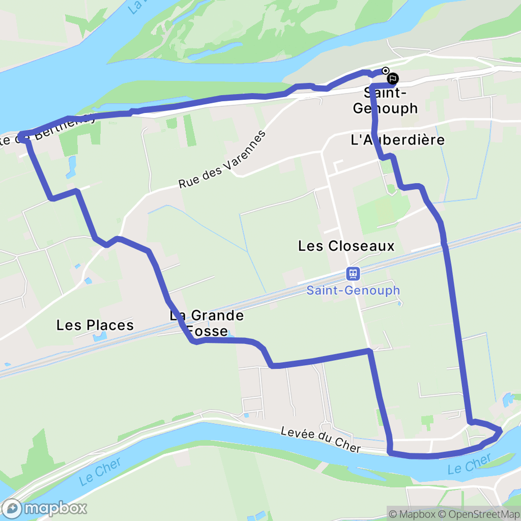 Saint-Genouph : carte du parcours de randonnée - France