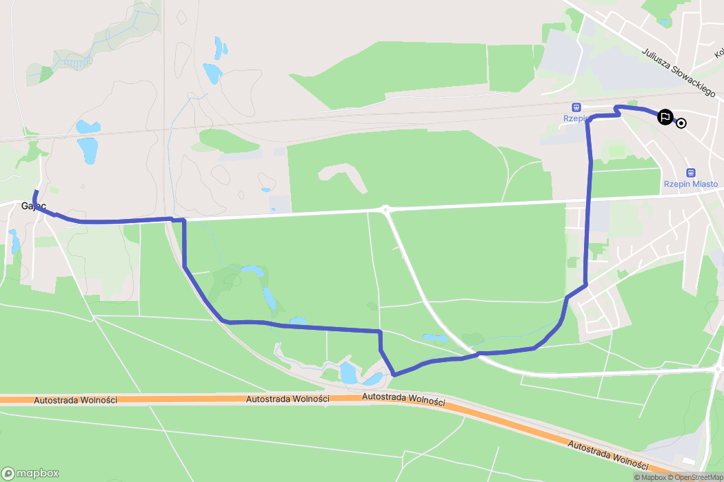 Rzepin: mapa trasy - Poland