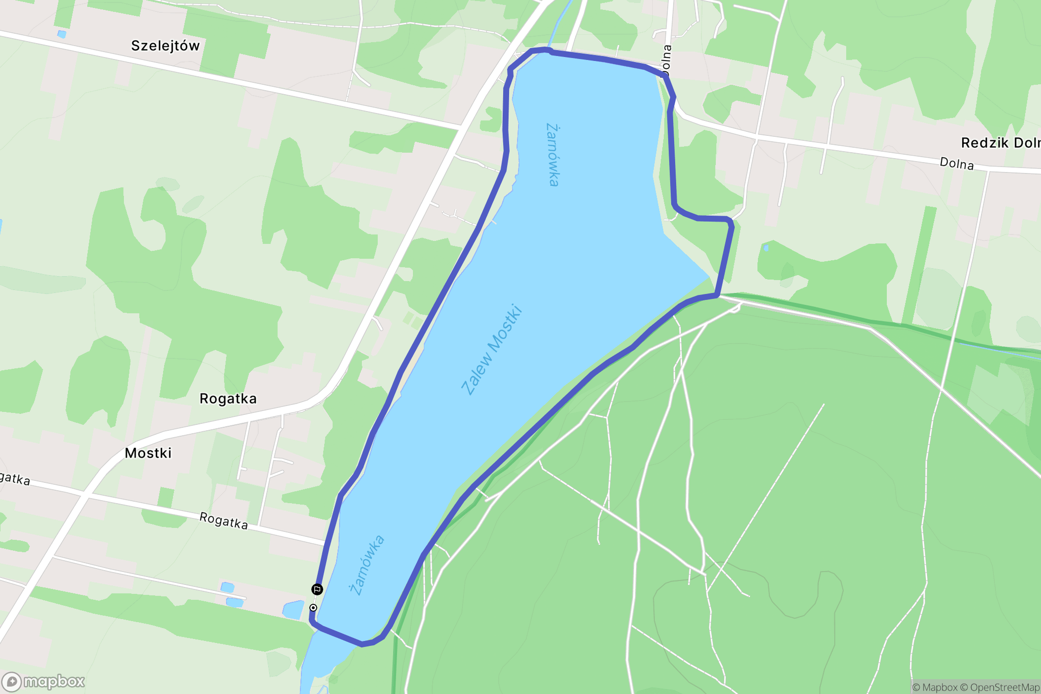 Mostki: mapa trasy - Poland