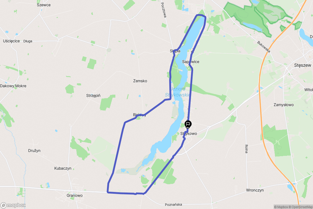 Strykowo: mapa trasy - Poland