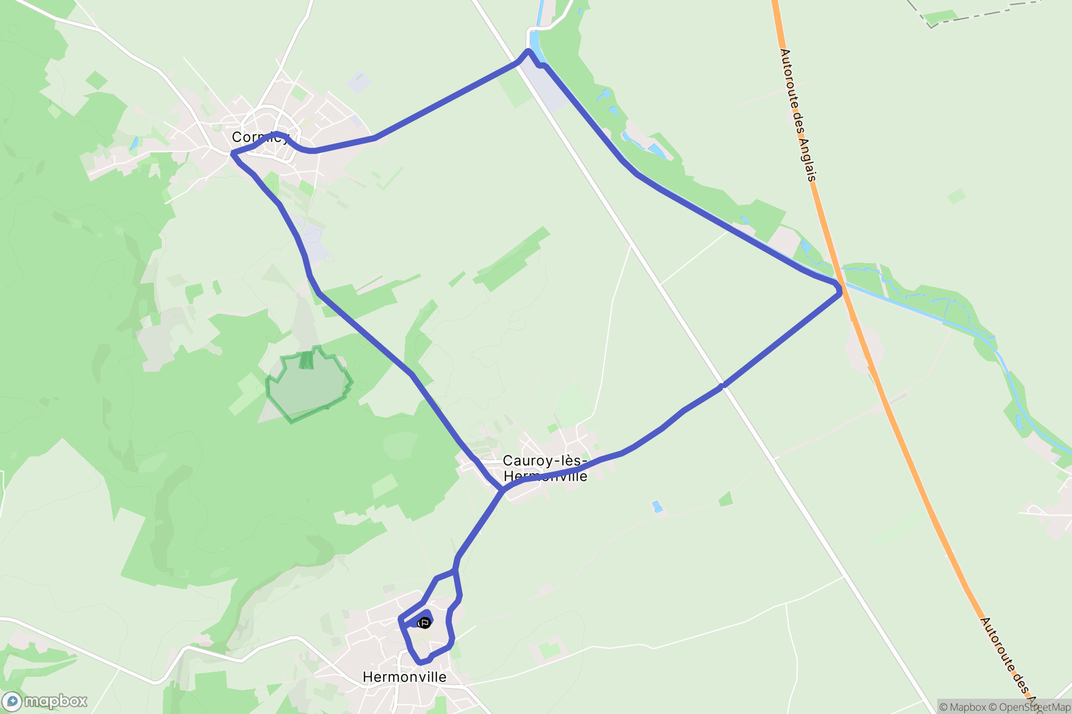 Hermonville : carte du parcours de randonnée - France