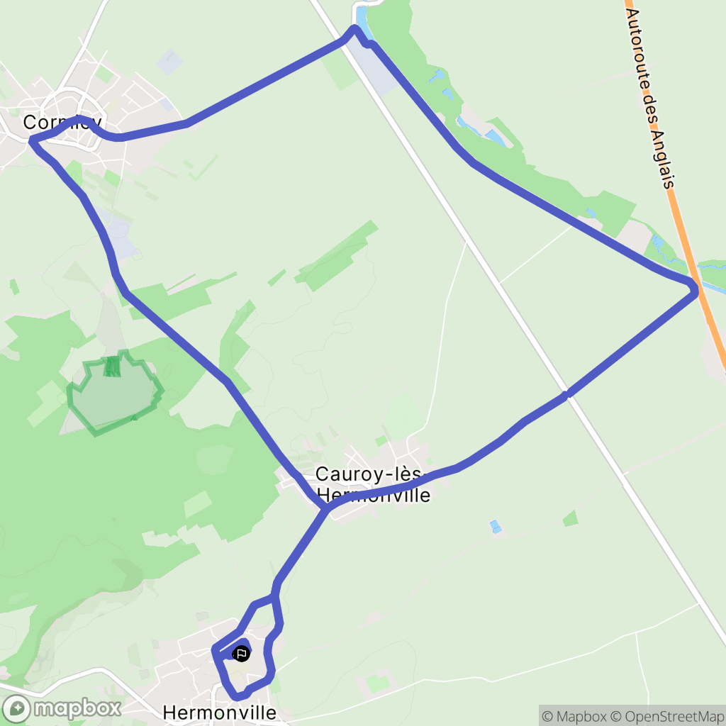 Hermonville : carte du parcours de randonnée - France