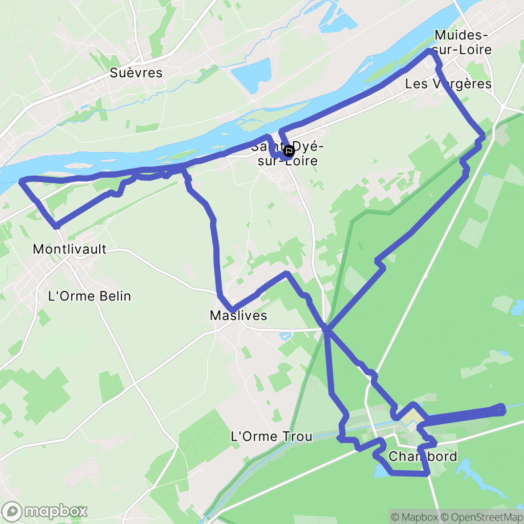 Saint-Dyé-sur-Loire : carte du parcours de randonnée - France