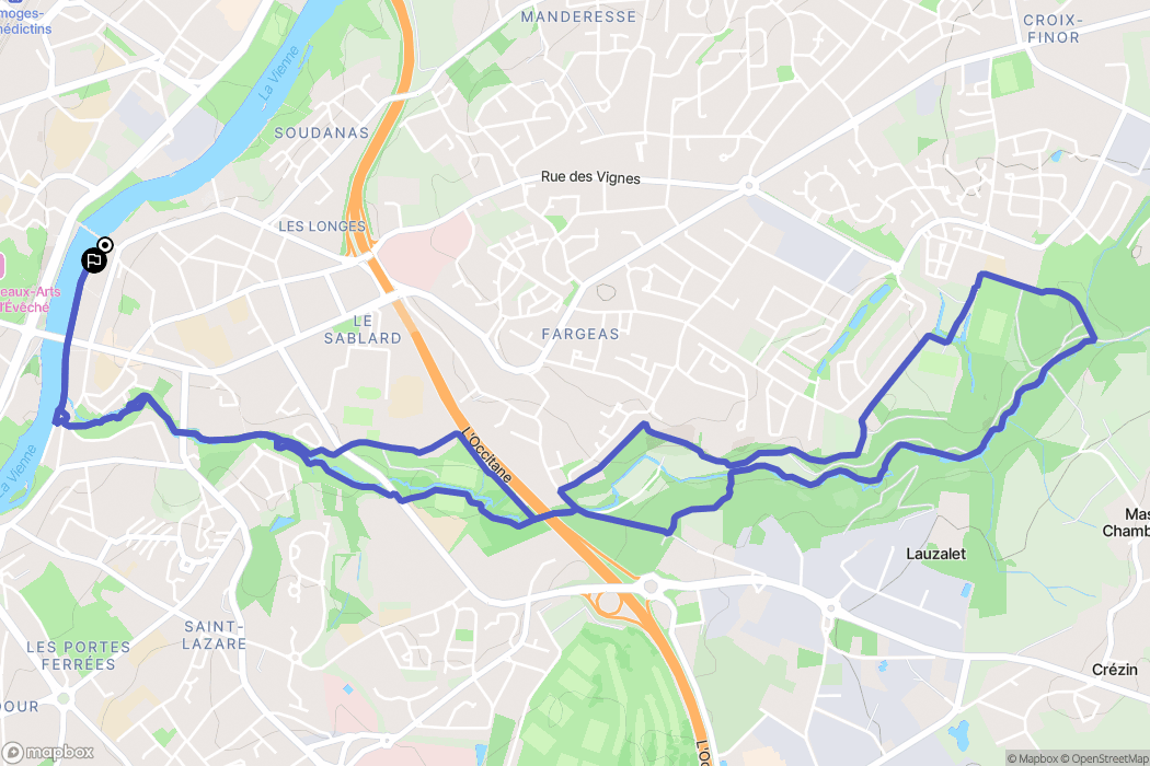 Audignon : carte du parcours de randonnée - France