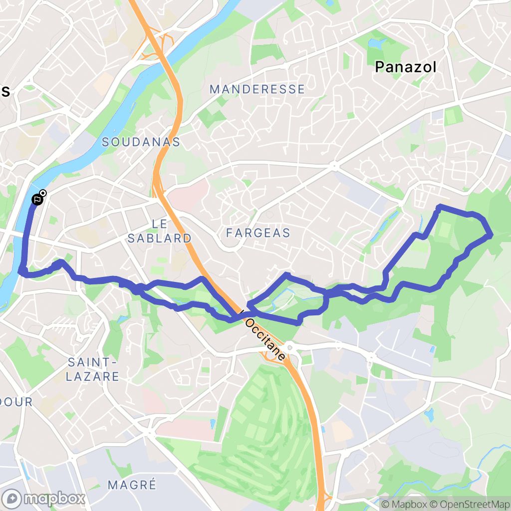 Audignon : carte du parcours de randonnée - France
