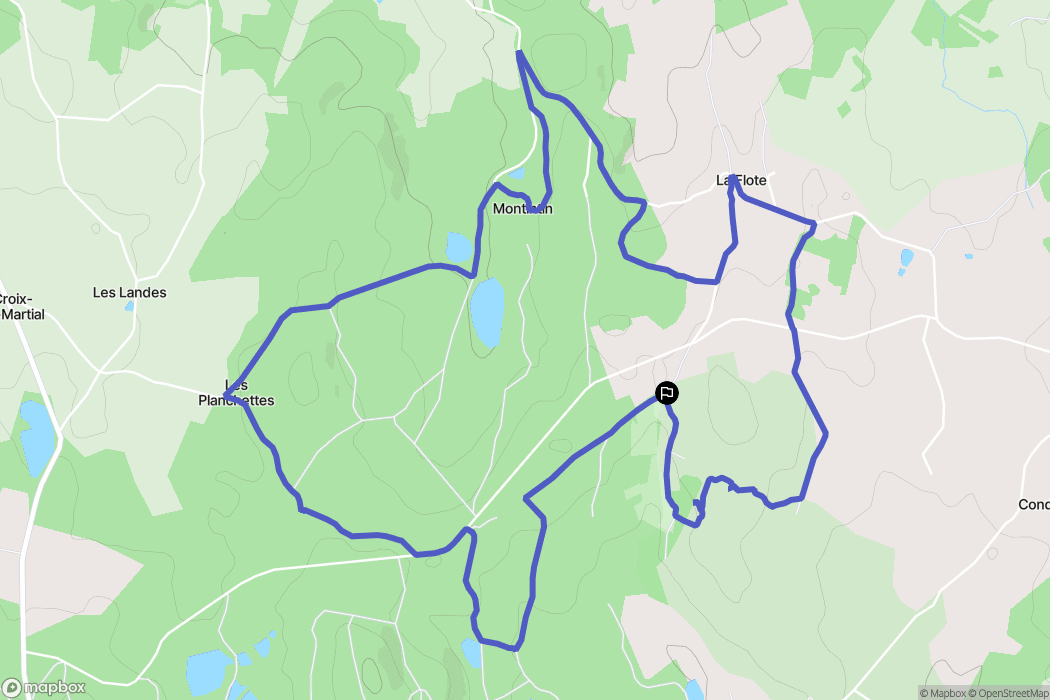 Château-Chervix : carte du parcours de randonnée - France