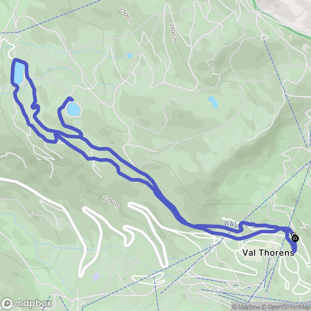 Les Belleville : carte du parcours de randonnée - France