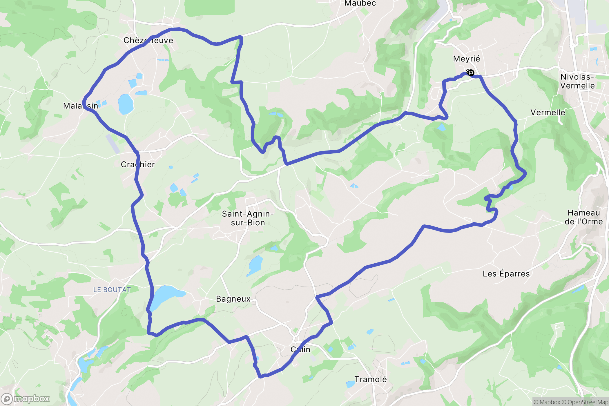 Meyrié : carte du parcours de randonnée - France