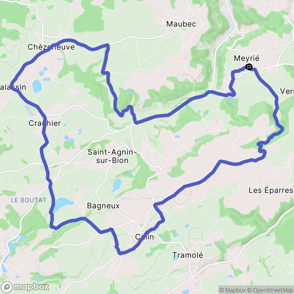 Meyrié : carte du parcours de randonnée - France