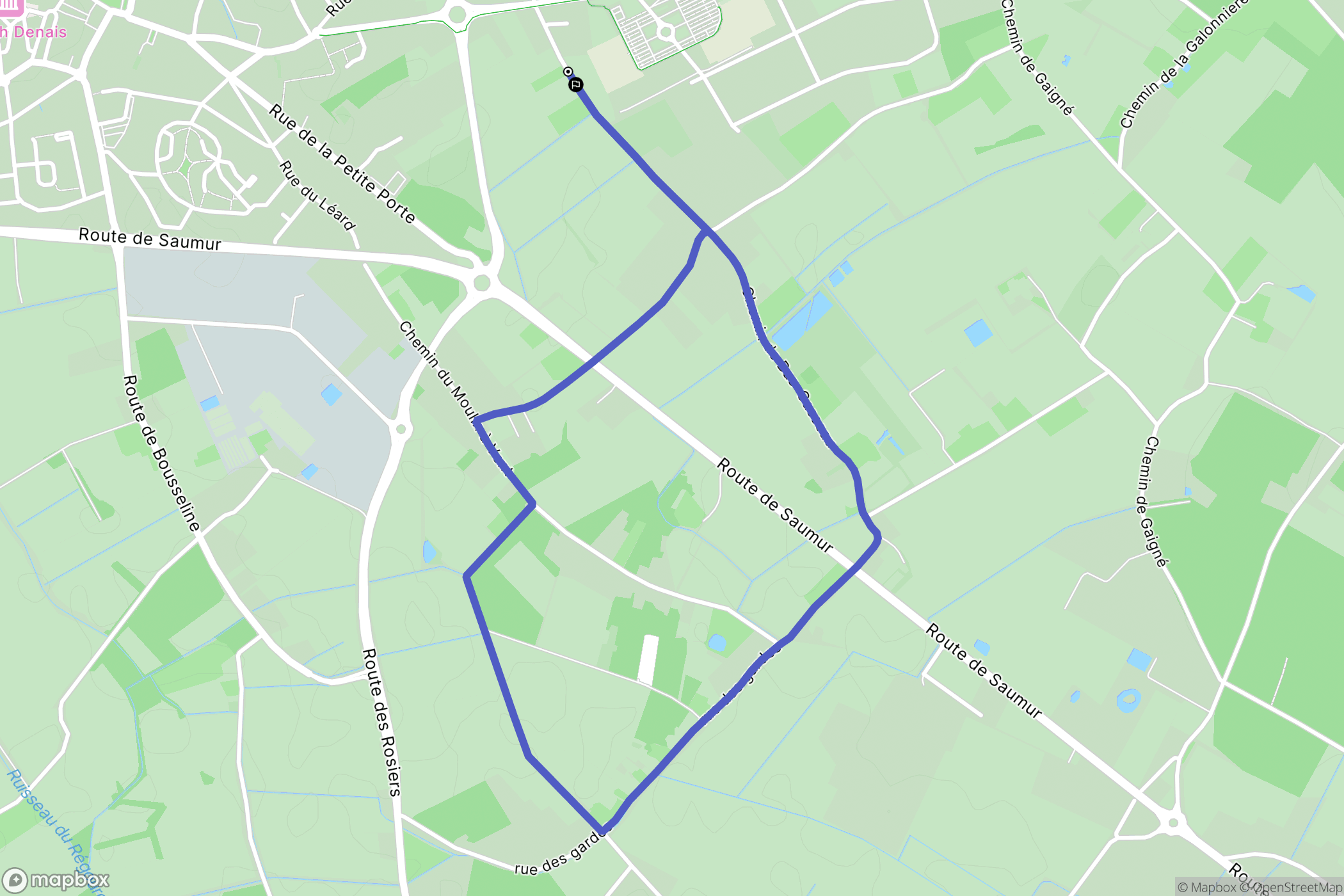 Beaufort-en-Vallée : carte du parcours de randonnée - France
