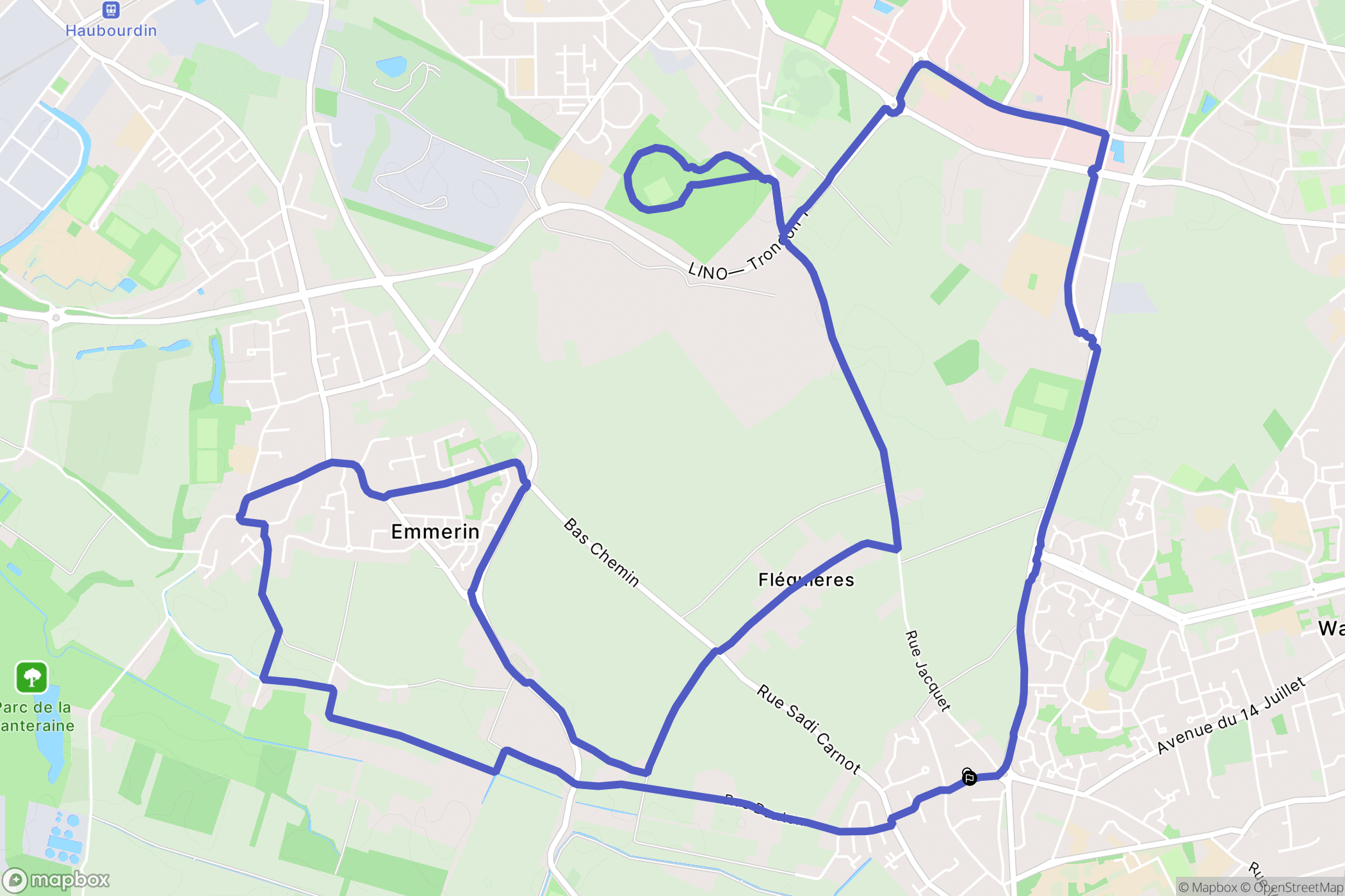 Wattignies : carte du parcours de randonnée - France