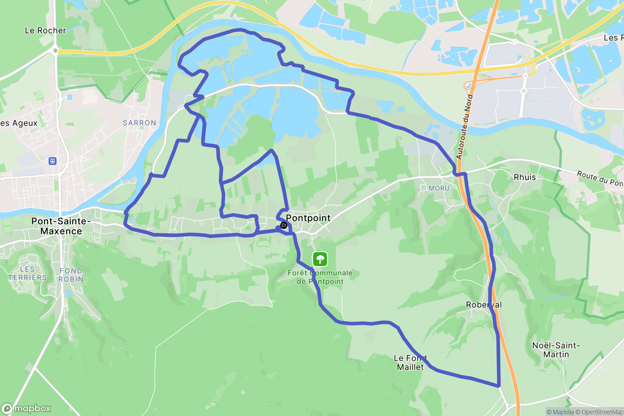 Pontpoint : carte du parcours de randonnée - France