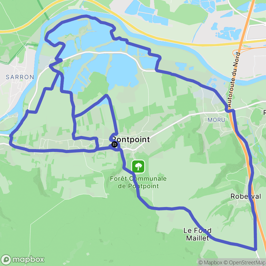 Pontpoint : carte du parcours de randonnée - France
