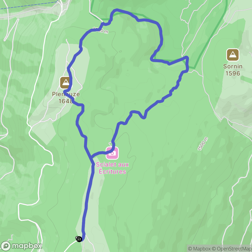 Engins : carte du parcours de randonnée - France