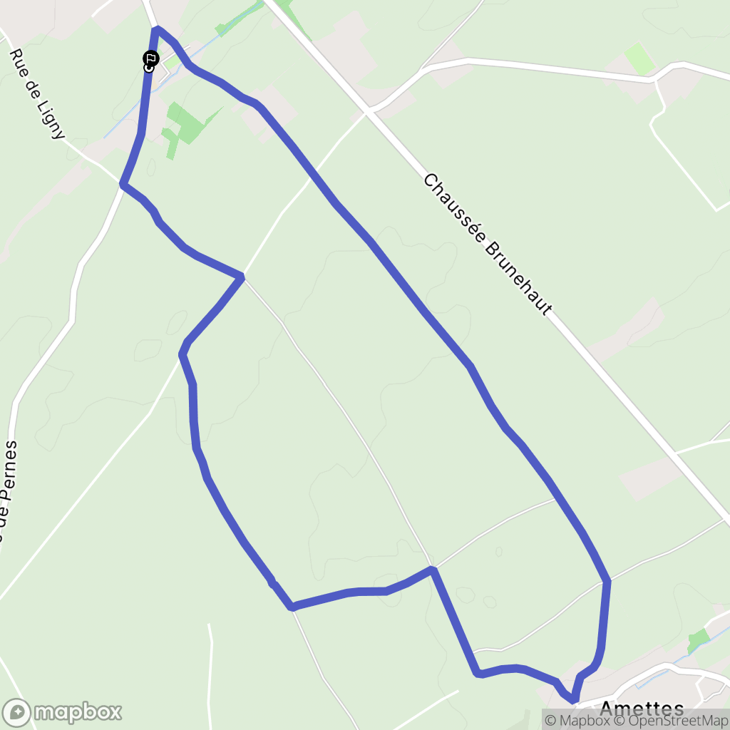 Auchy-au-Bois : carte du parcours de randonnée - France