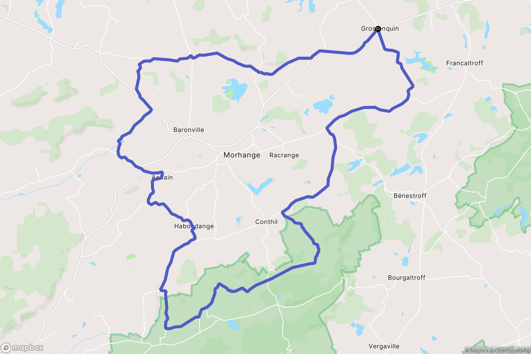 Grostenquin : carte du parcours de randonnée - France