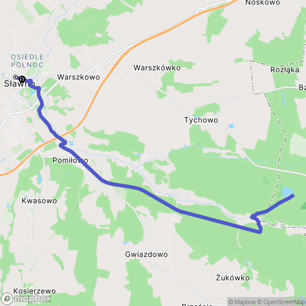 Sławno: mapa trasy - Poland