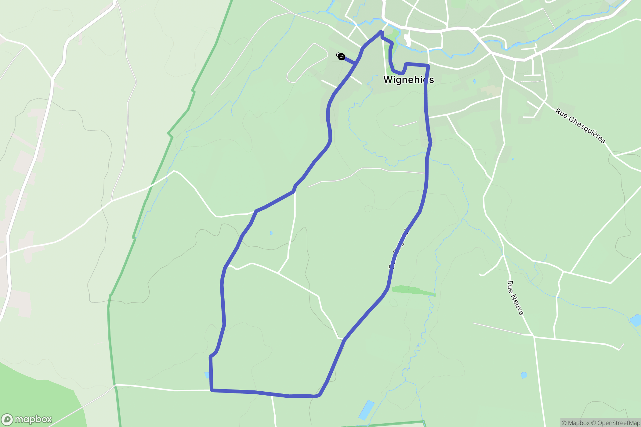 Wignehies : carte du parcours de randonnée - France
