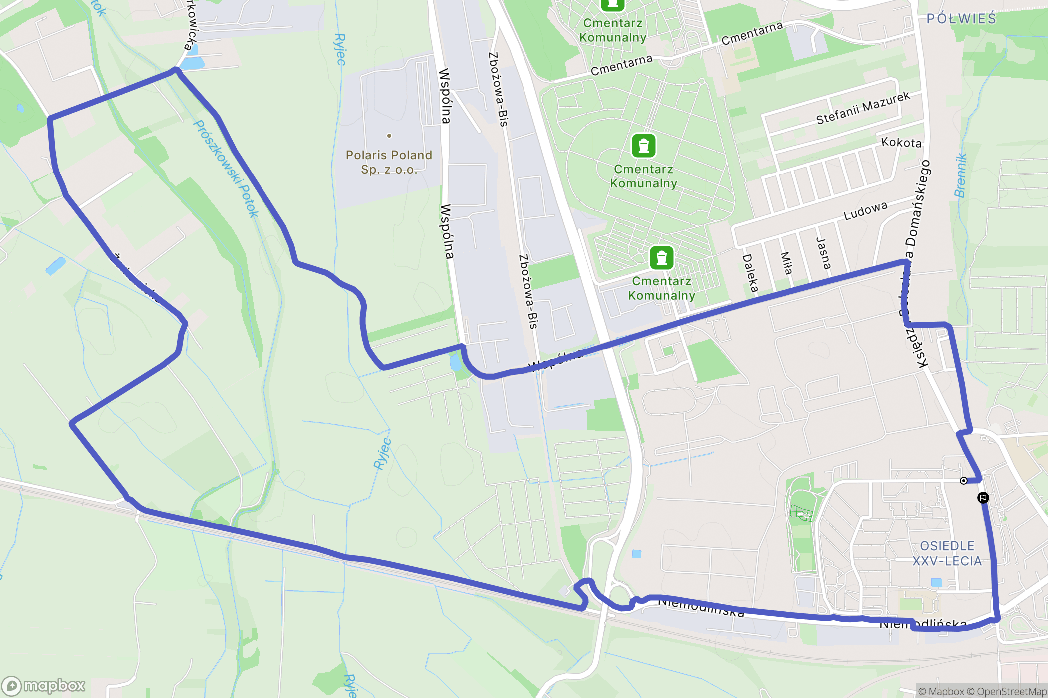 Opole: mapa trasy - Poland