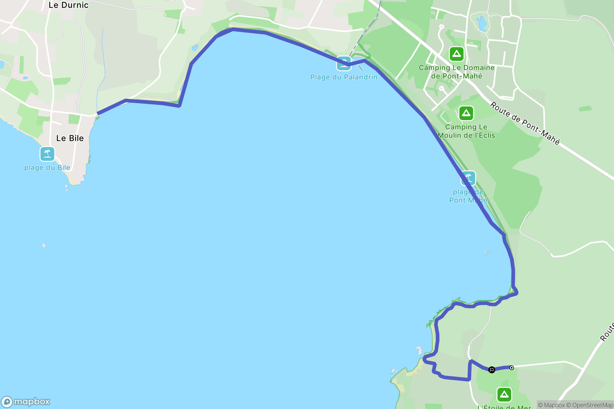 Assérac : carte du parcours de randonnée - France