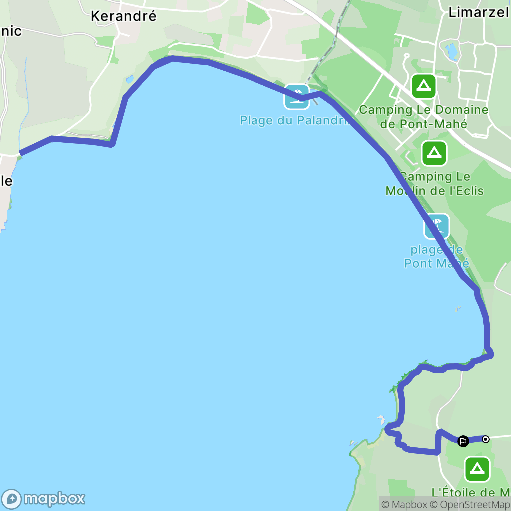 Assérac : carte du parcours de randonnée - France