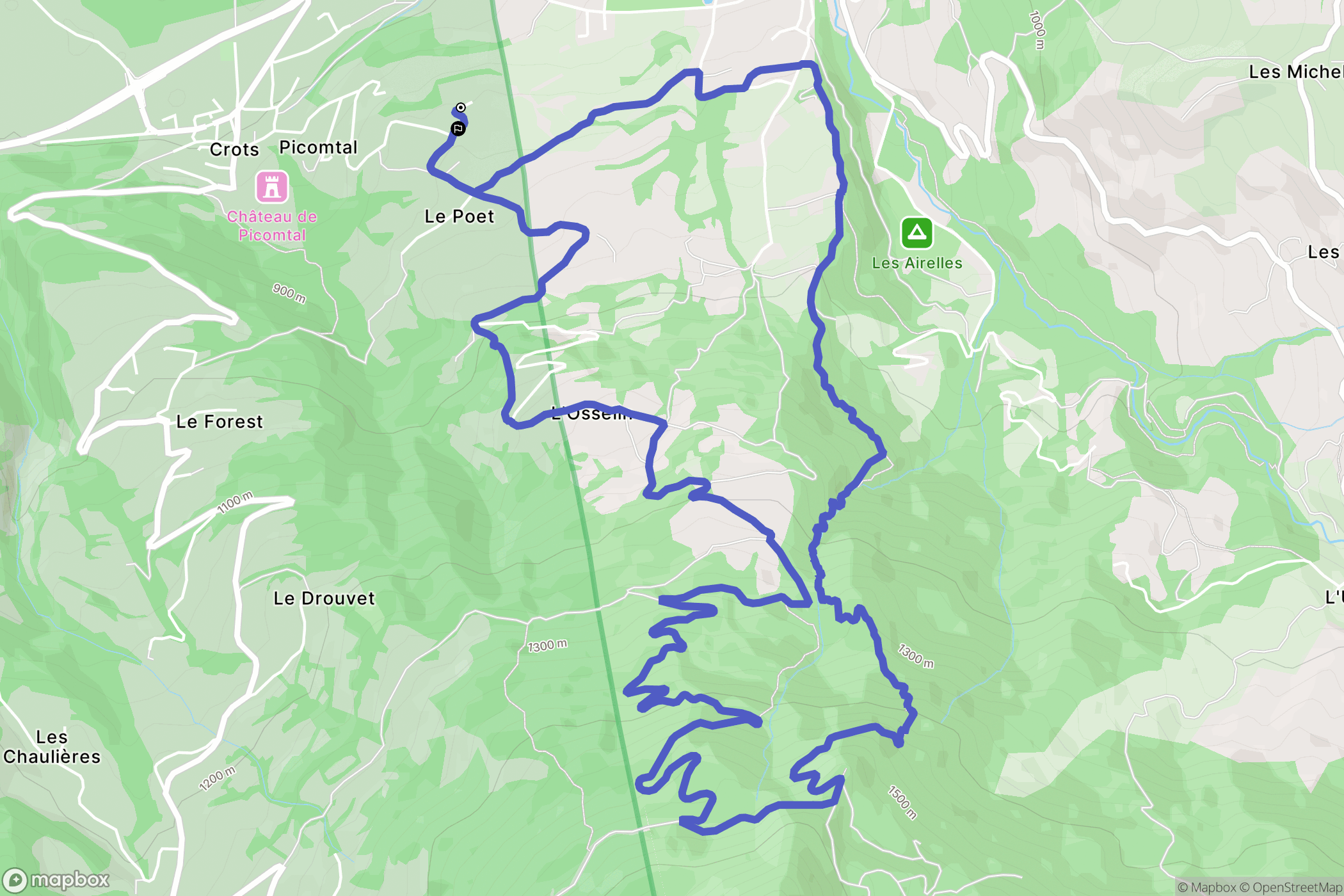 Crots : carte du parcours de randonnée - France