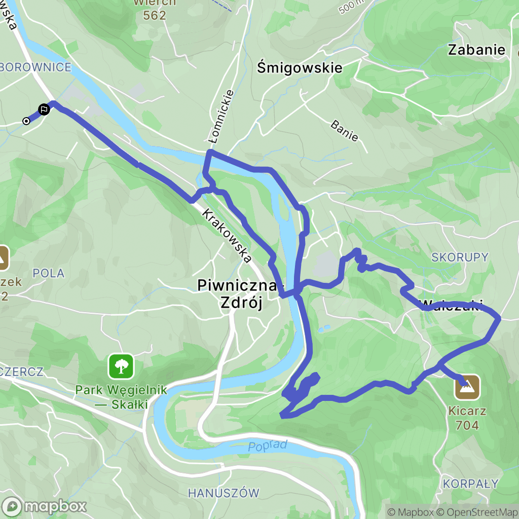 Piwniczna-Zdrój: mapa trasy - Poland