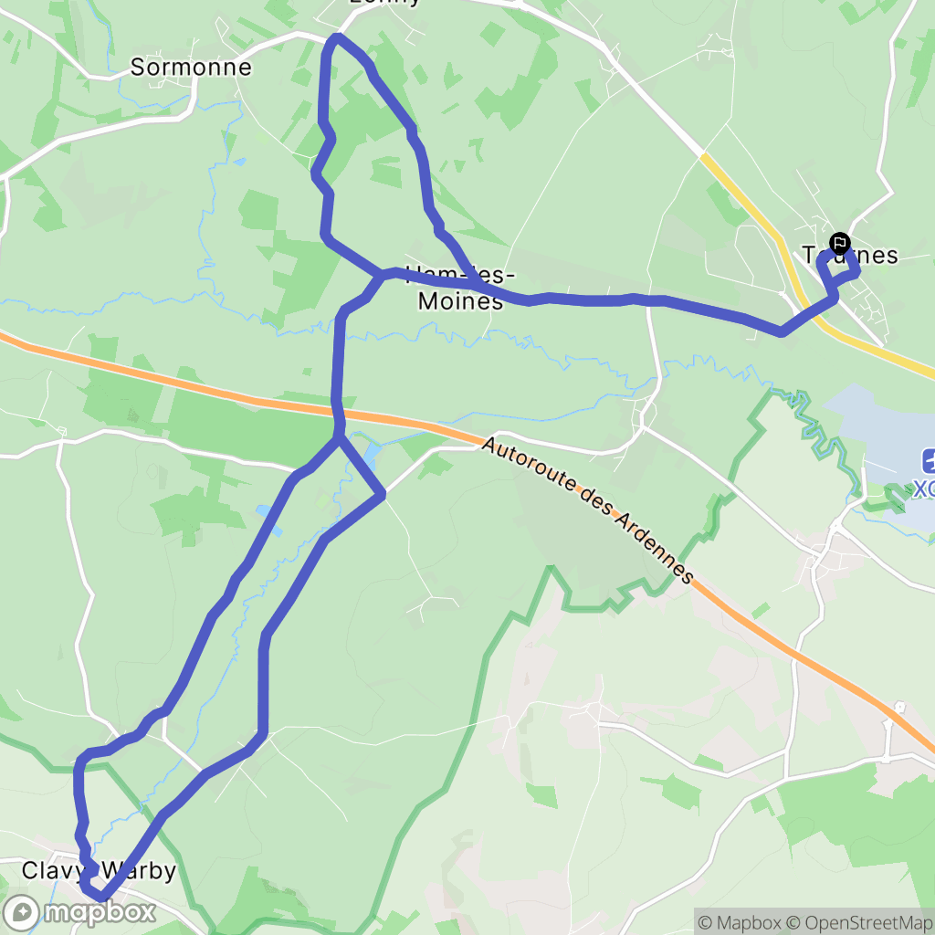 Tournes : carte du parcours de randonnée - France