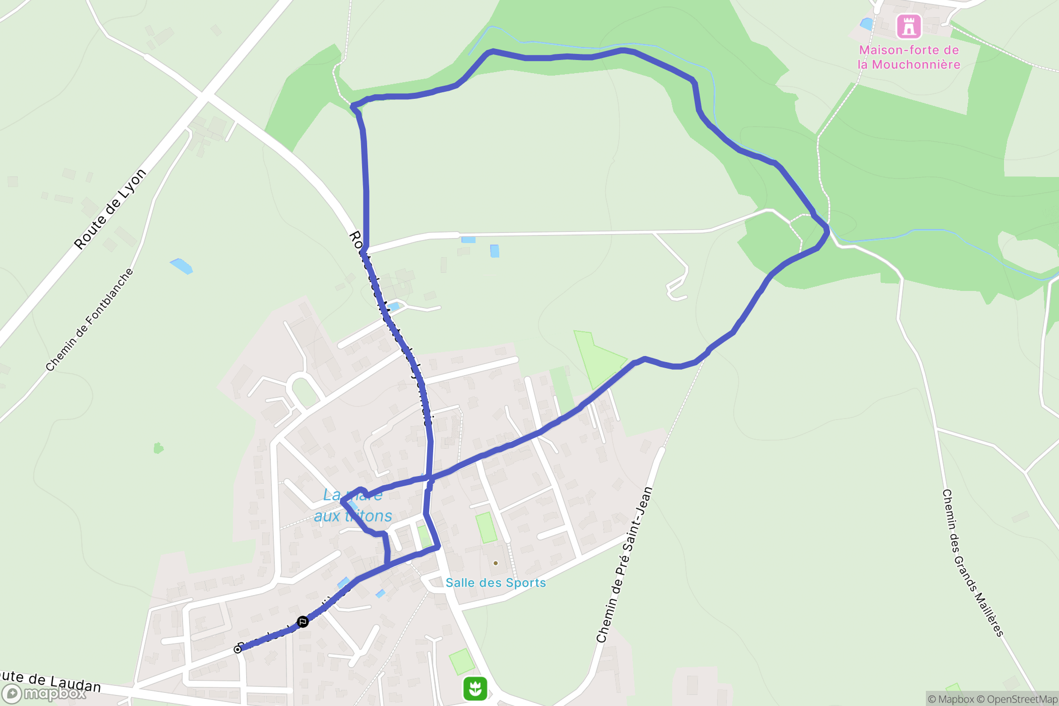Beauvallon : carte du parcours de randonnée - France