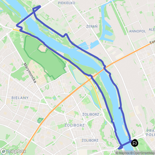 Warszawa: mapa trasy - Poland