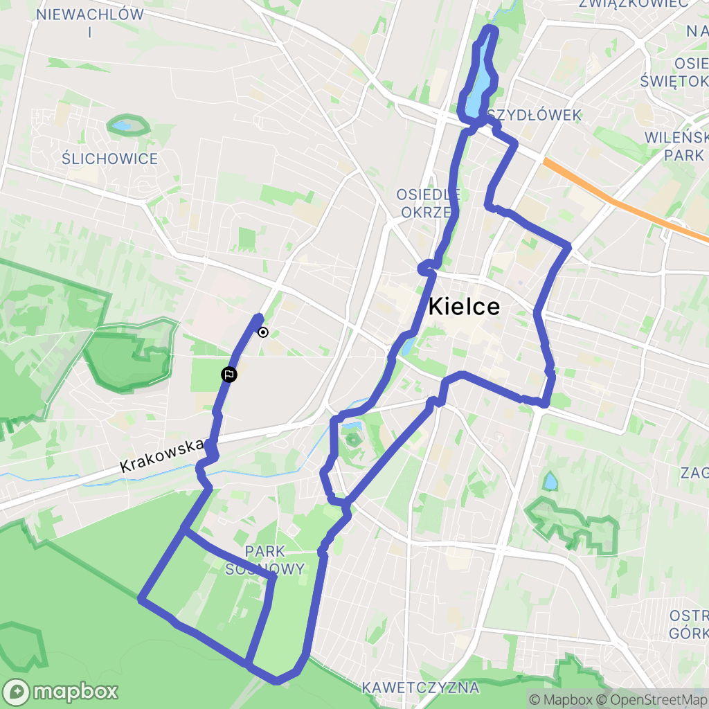 Kielce: mapa trasy - Poland