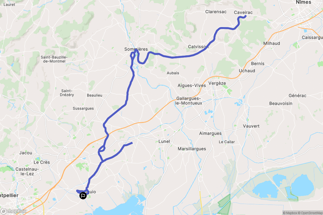 Mauguio : carte du parcours de randonnée - France