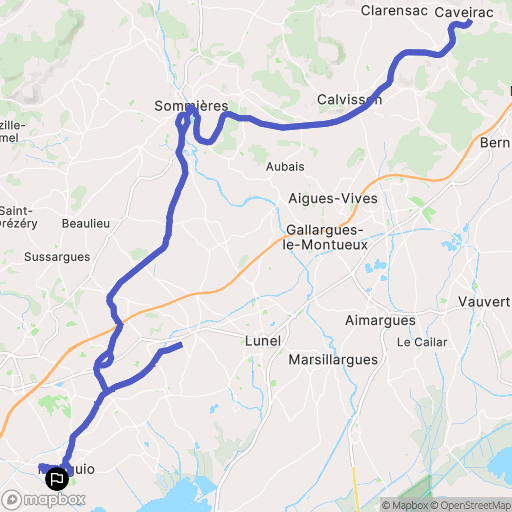 Mauguio : carte du parcours de randonnée - France