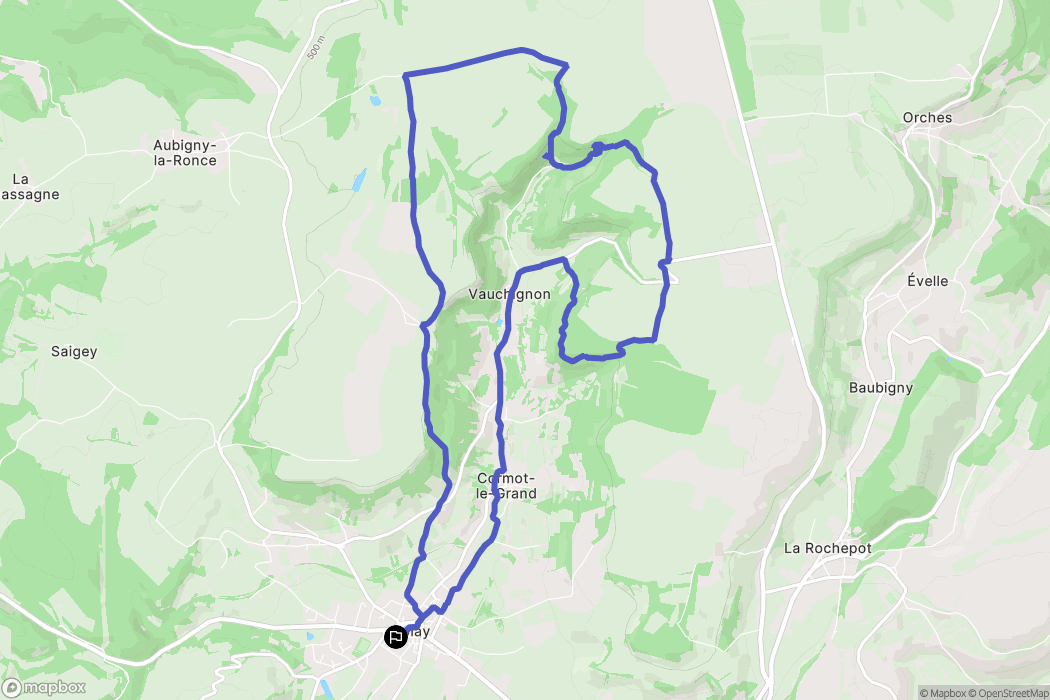 Nolay : carte du parcours de randonnée - France