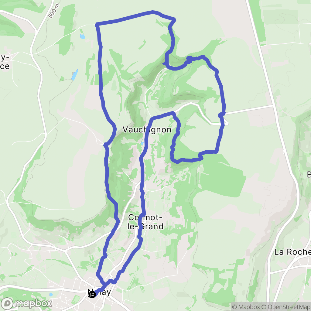 Nolay : carte du parcours de randonnée - France