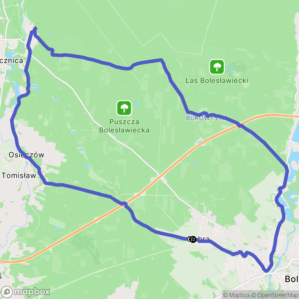 Dobra: mapa trasy - Poland