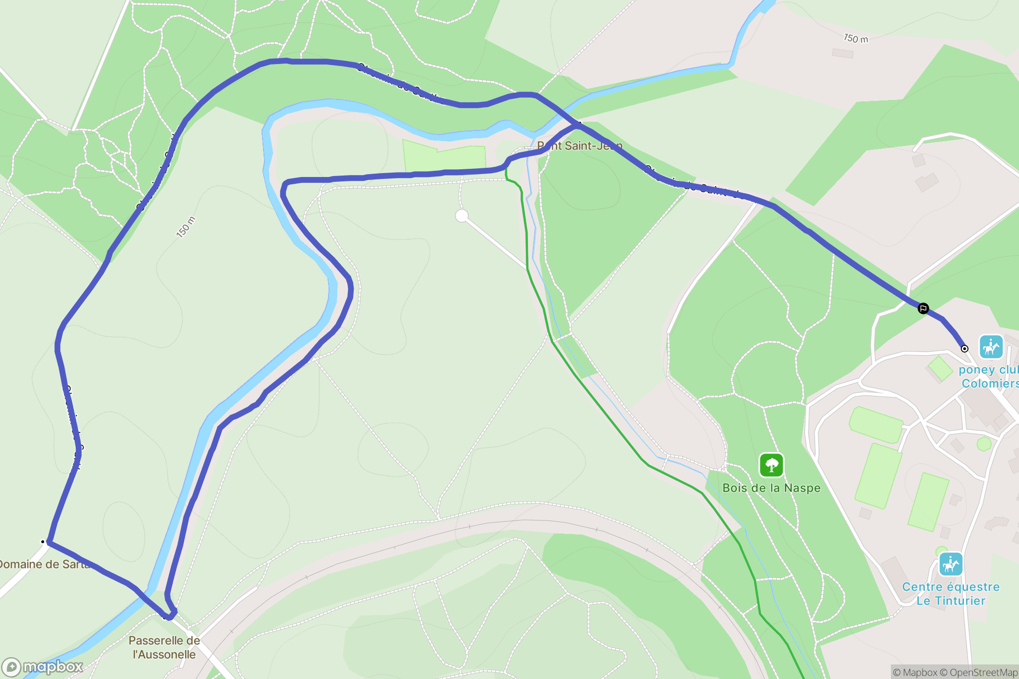 Colomiers : carte du parcours de randonnée - France