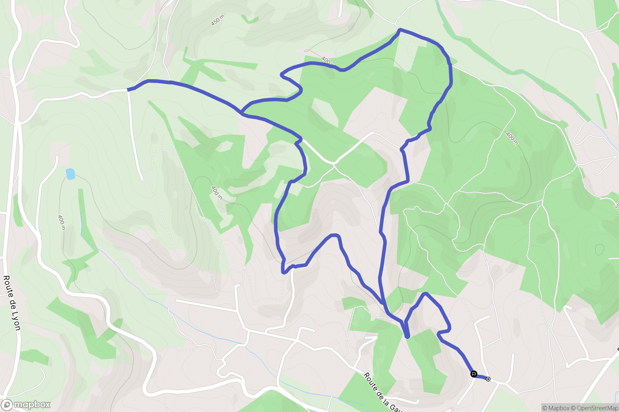Saint-Vérand : carte du parcours de randonnée - France