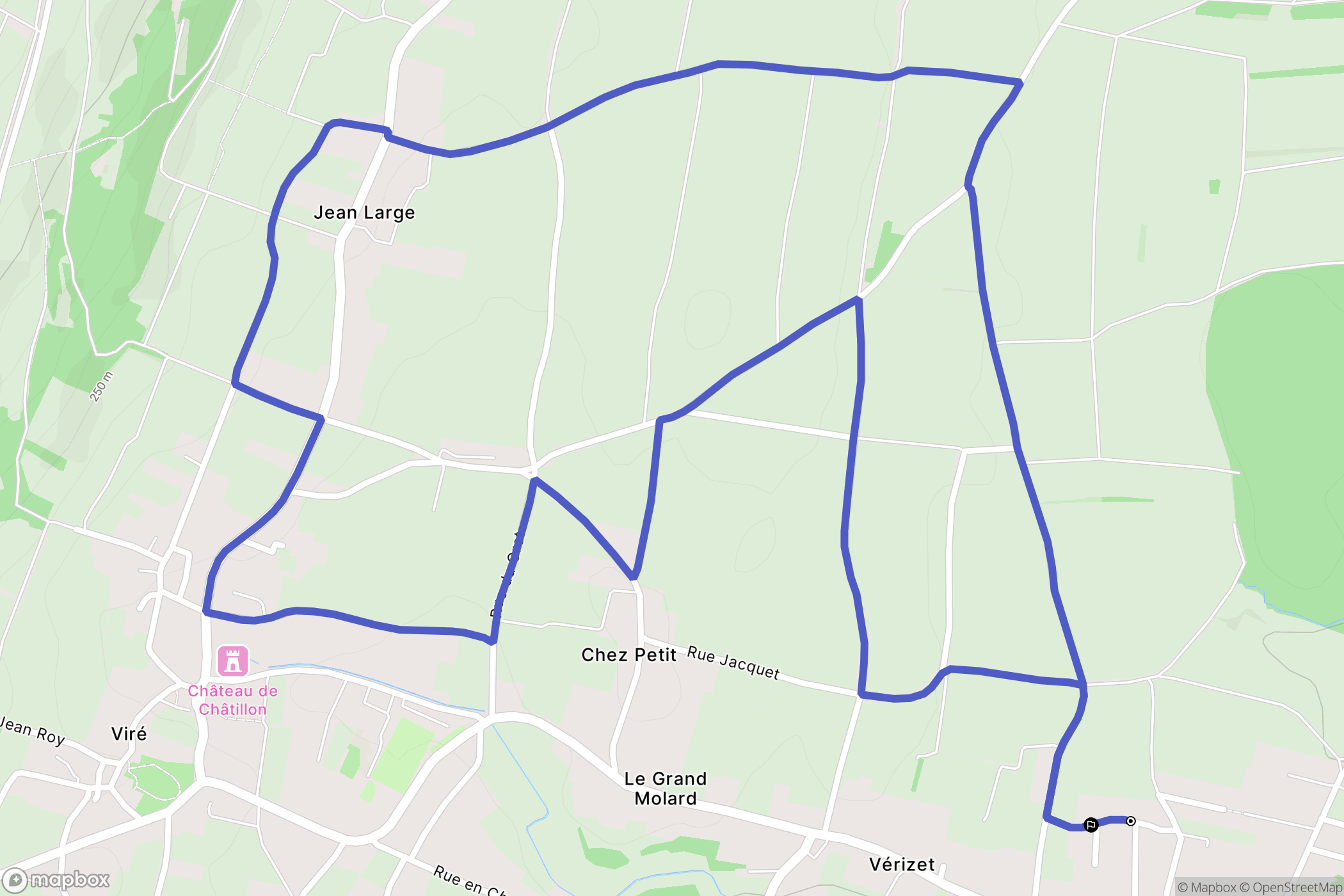 Viré : carte du parcours de randonnée - France