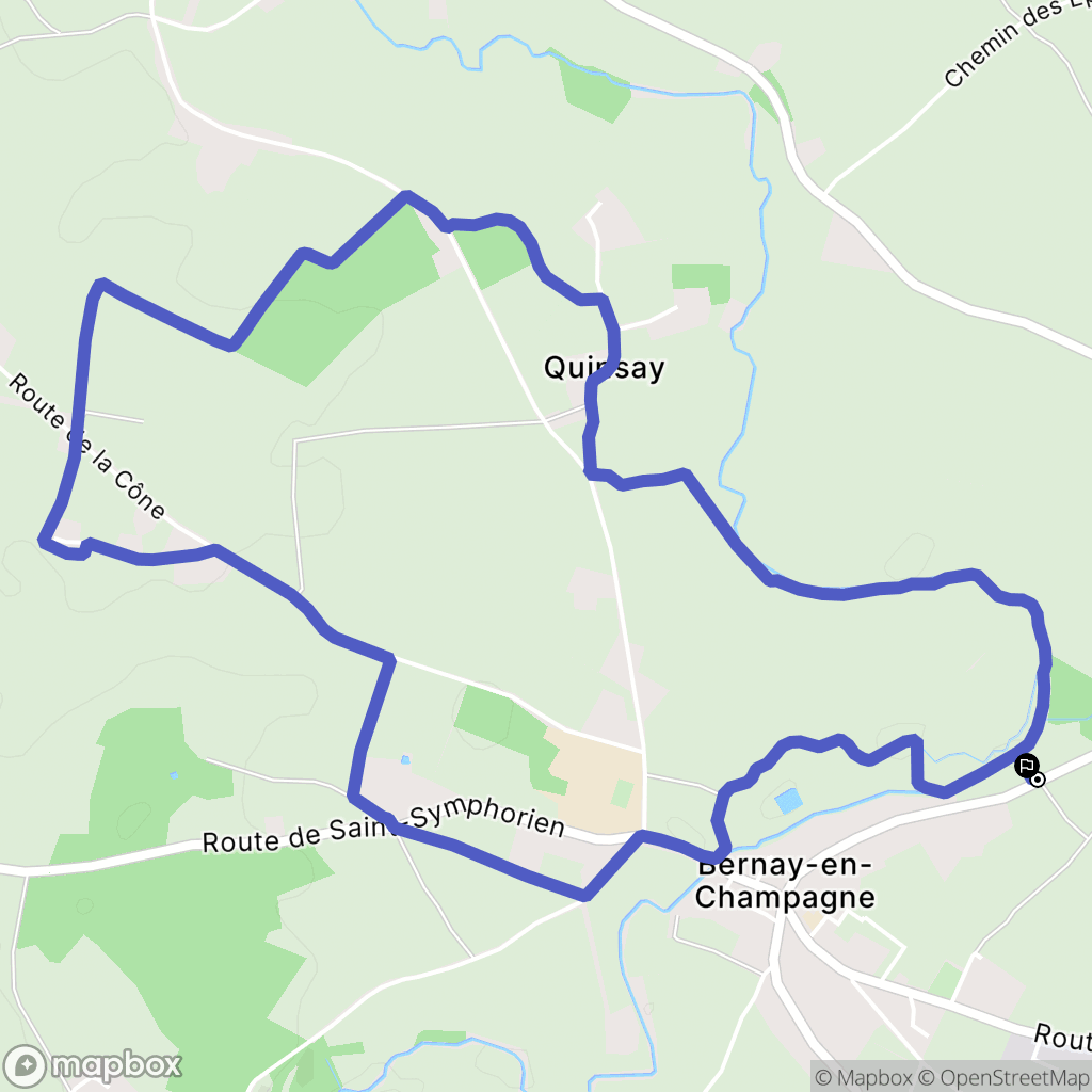 Bernay-Neuvy-en-Champagne : carte du parcours de randonnée - France