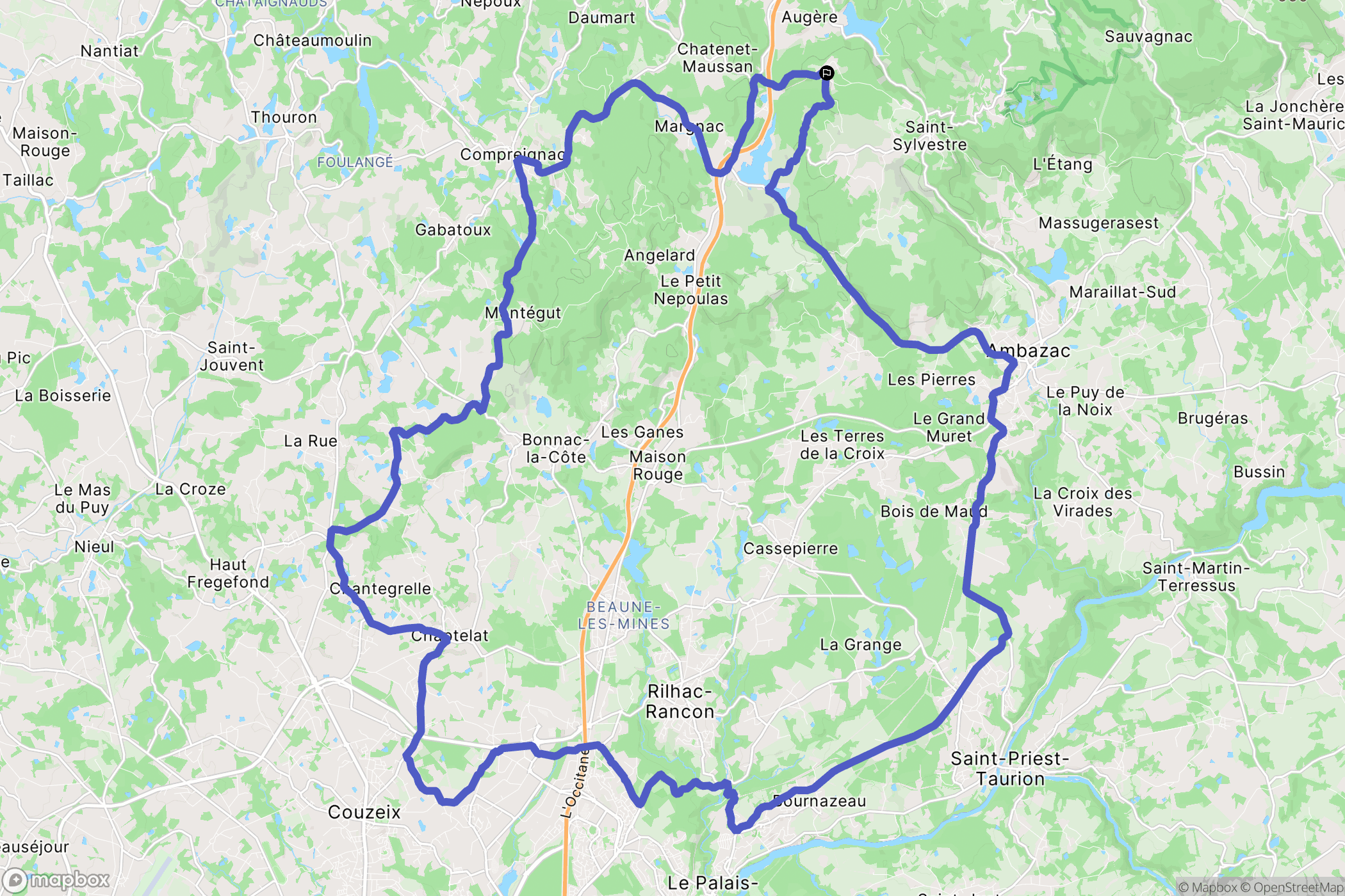 Saint-Sylvestre : carte du parcours de randonnée - France