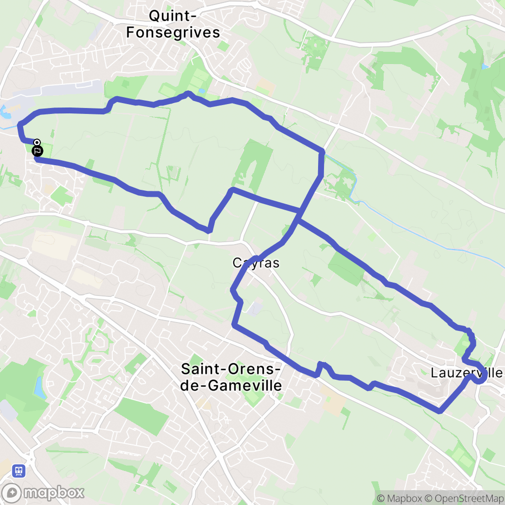 Saint-Orens-de-Gameville : carte du parcours de randonnée - France