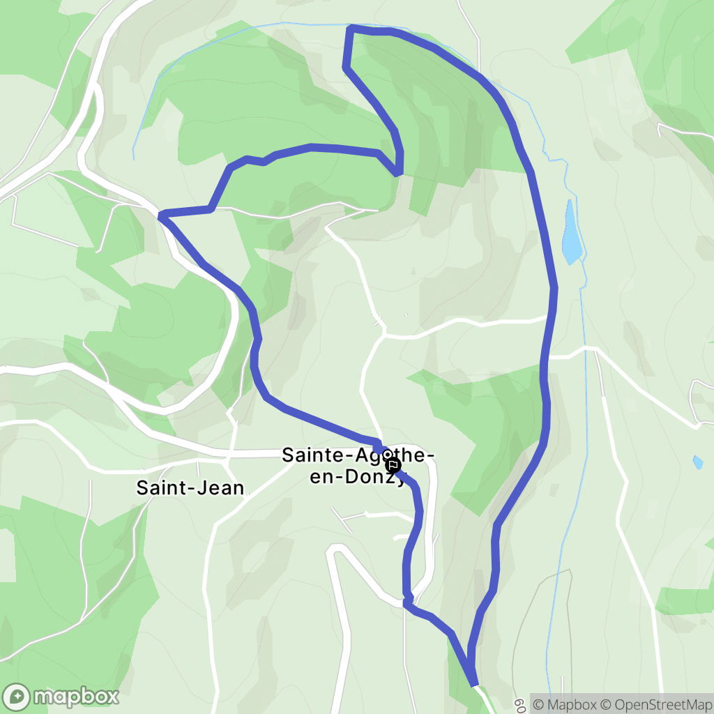 Sainte-Agathe-en-Donzy : carte du parcours de randonnée - France