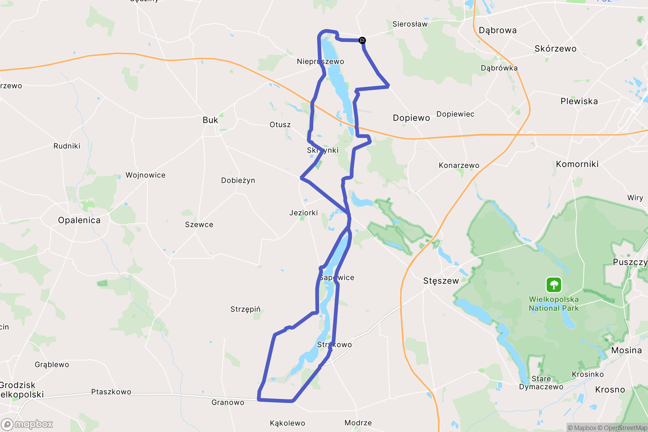 Więckowice: mapa trasy - Poland