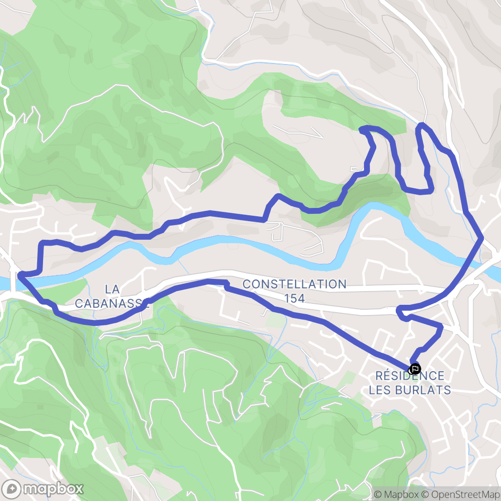 Céret : carte du parcours de randonnée - France