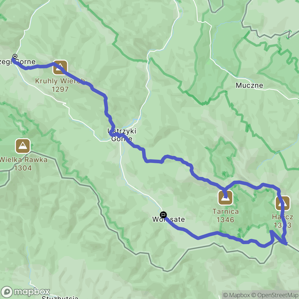 Brzegi Górne: mapa trasy - Poland