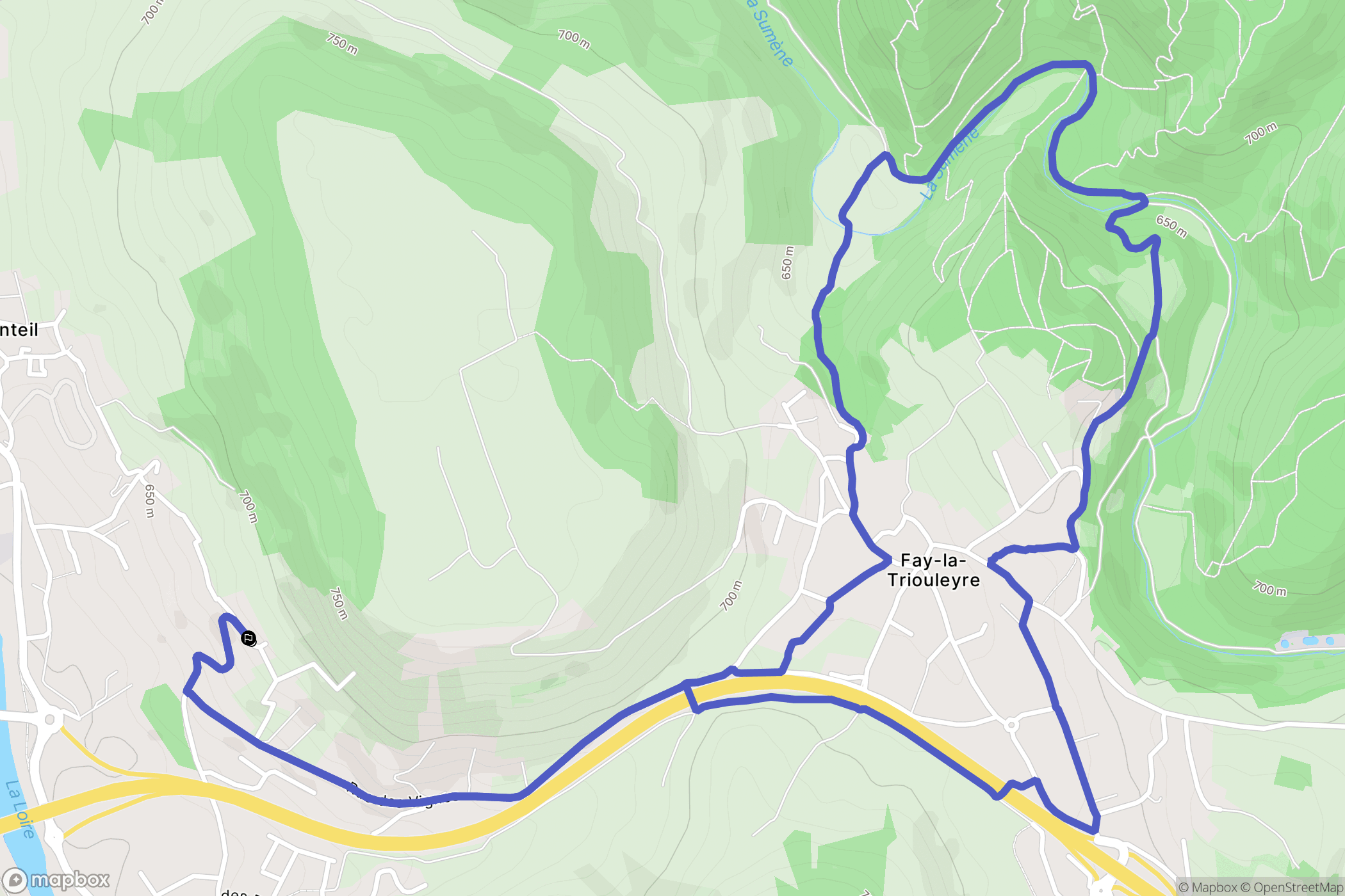 Saint-Germain-Laprade : carte du parcours de randonnée - France
