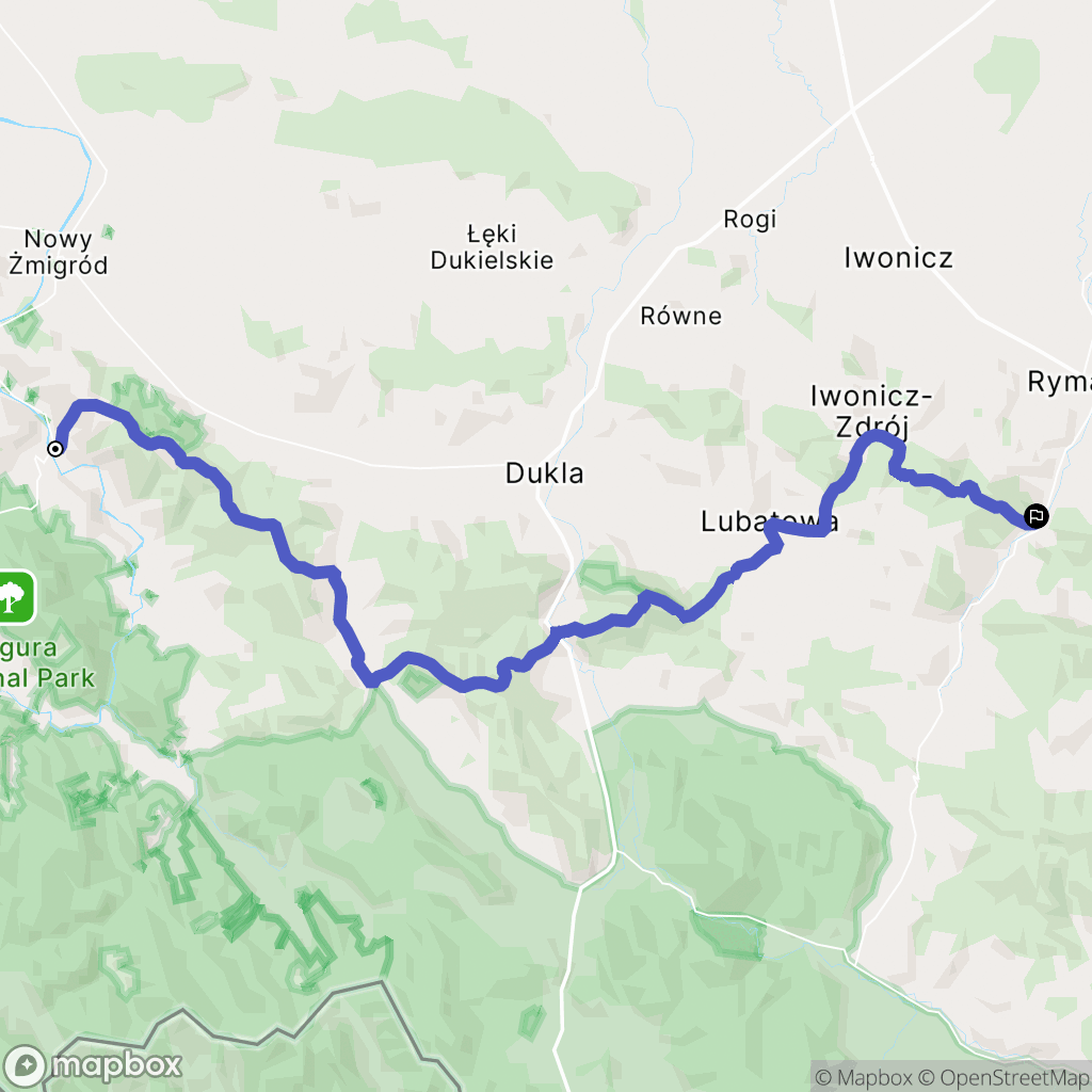 Kąty: mapa trasy - Poland
