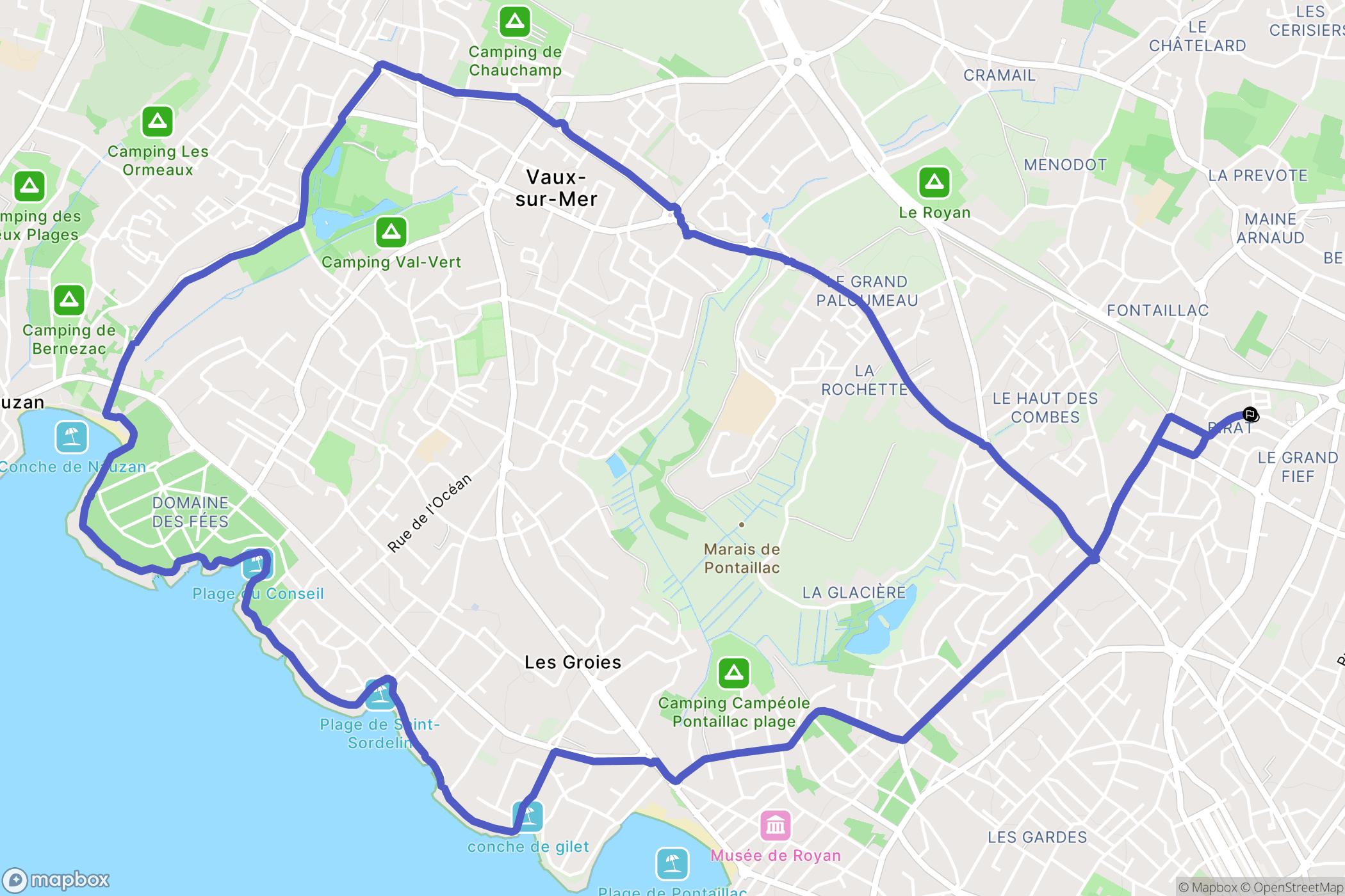 Royan : carte du parcours de randonnée - France
